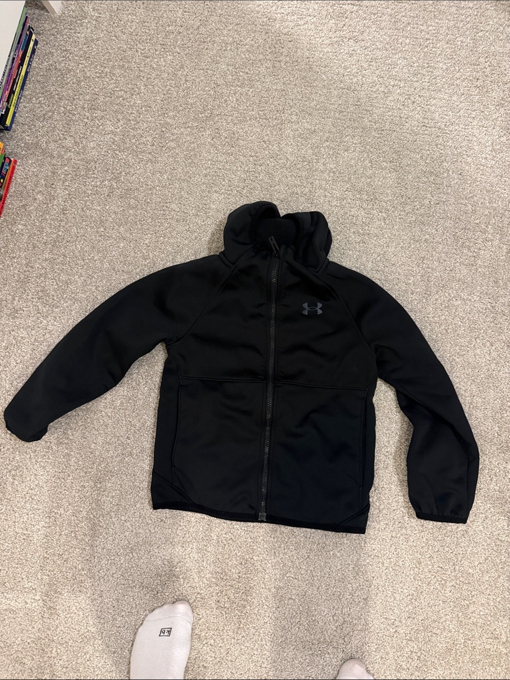 Under Armour Kids Black Full-Zip Hooded Performance Jacket